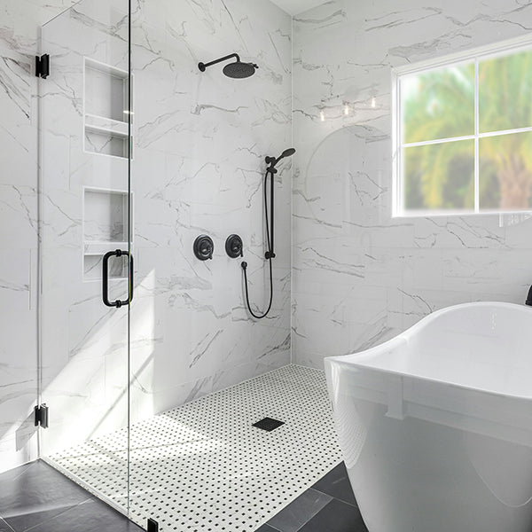 Showcase of a finished custom shower