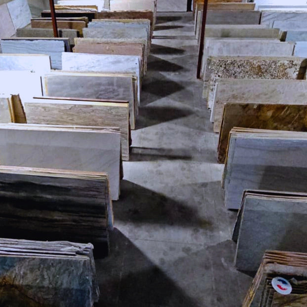 Luxury bathroom countertop options including granite and marble