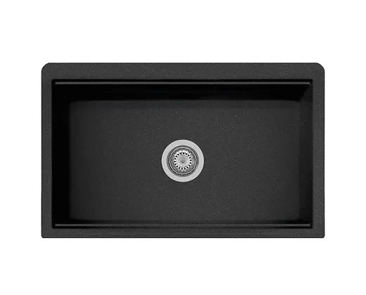 Q  Nero Ancona Apron Front Ledged Granite Composite Kitchen Sink