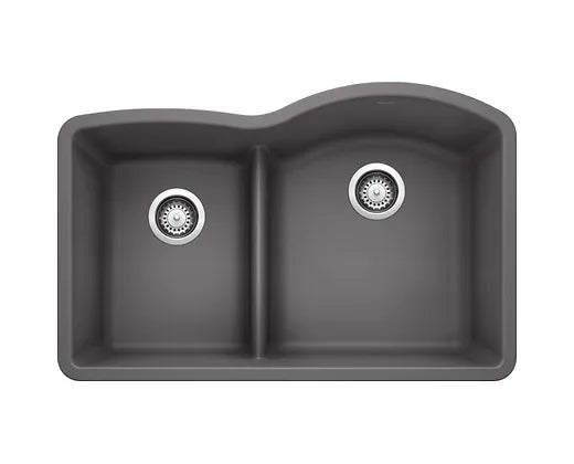 Blanco  Cinder Diamond 1  3/4 Low Divide 40/60 Granite Composite Kitchen Sink