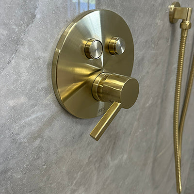 Premium fixtures in a custom shower