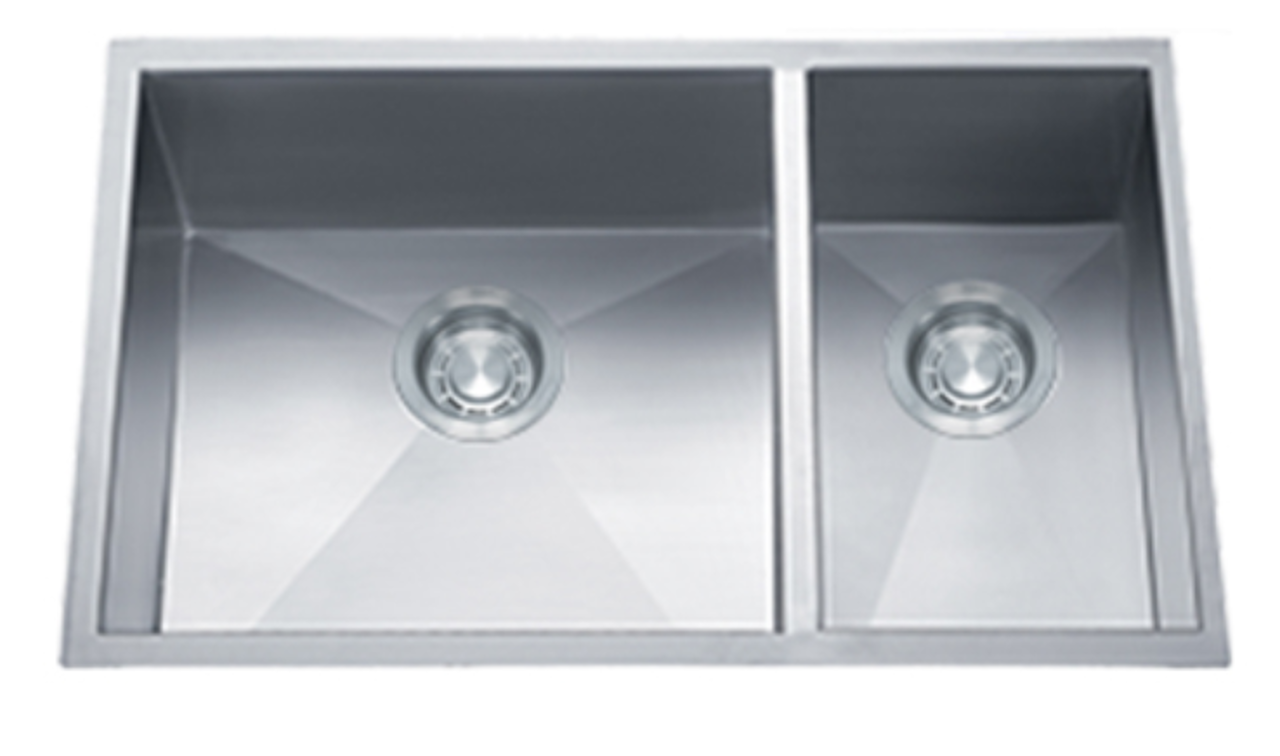 Dakota  Stainless Zero Radius 70/30 16 Gauge Stainless Steel Kitchen Sink