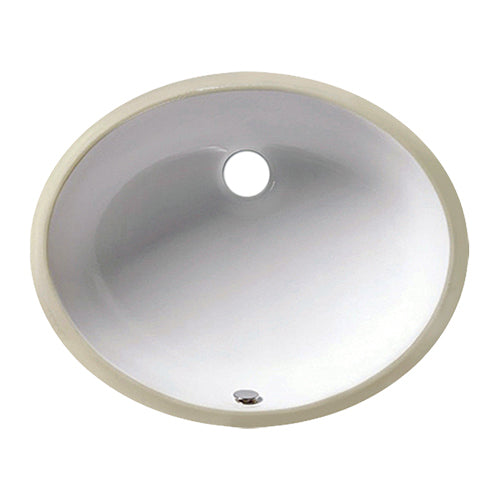 White 17×14 Porcelain Undermount Oval Lavatory Sink